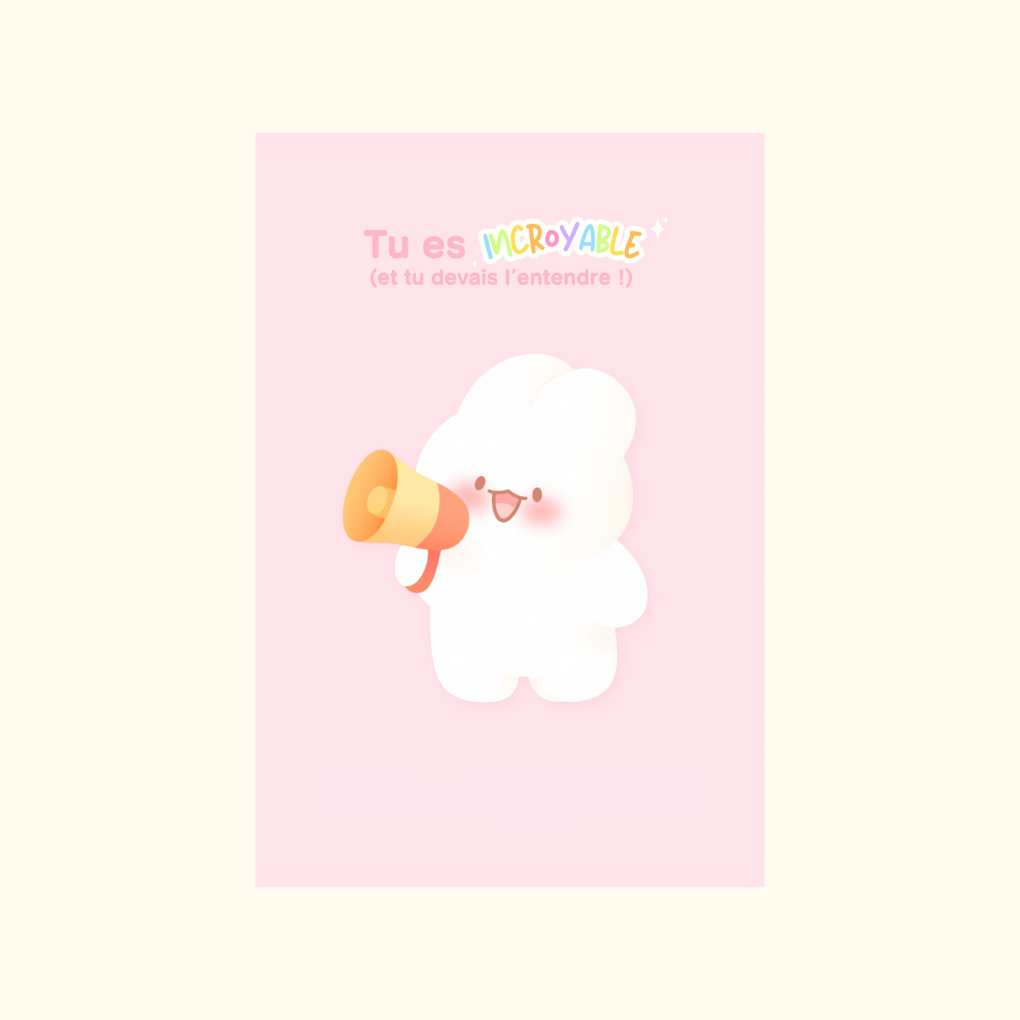 Illustration tu es incroyable | kawaii | carte postale
