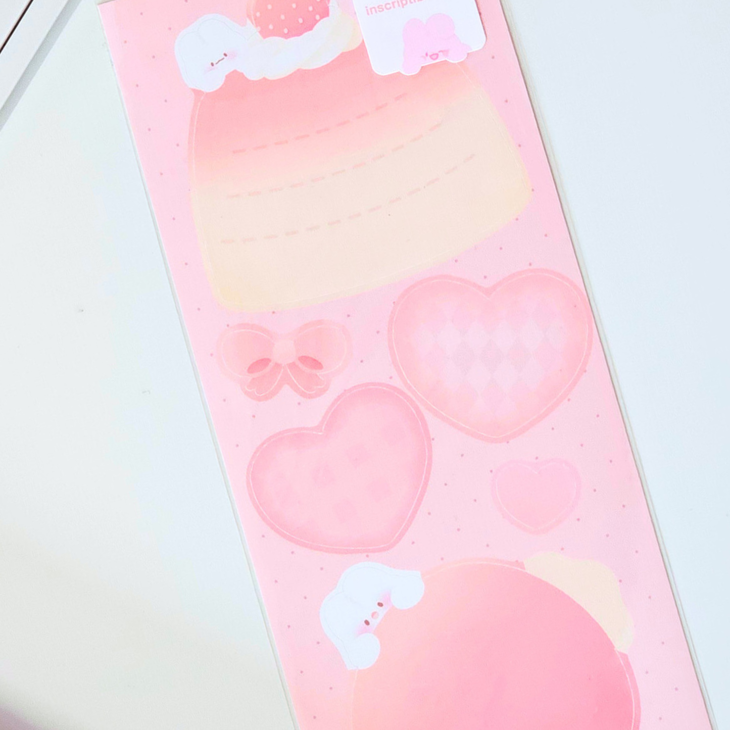 Planche de stickers façon mémo, inscriptible Fraise | Planche d'autocollant