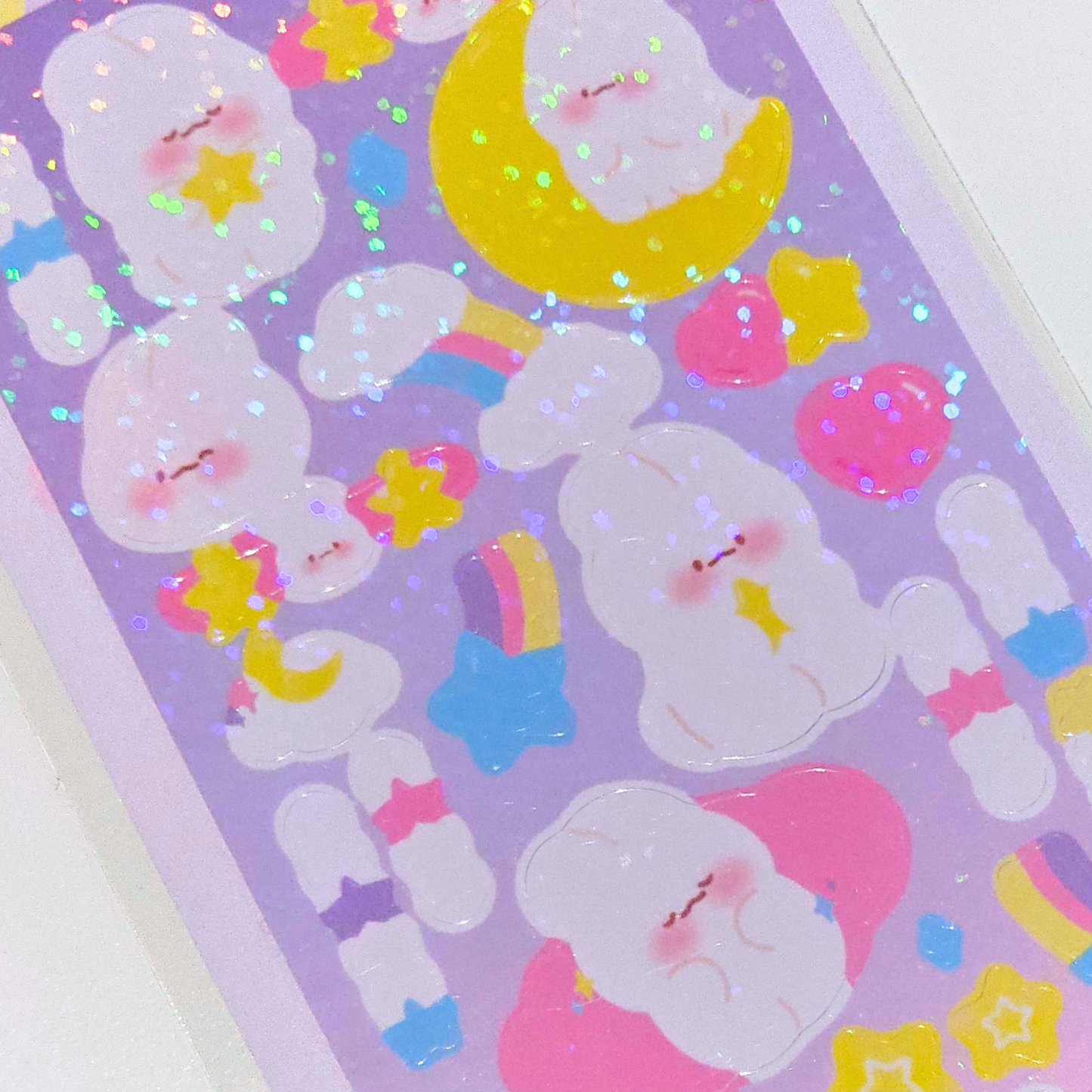 Planche de stickers dreamy pailleté | Planche d'autocollant