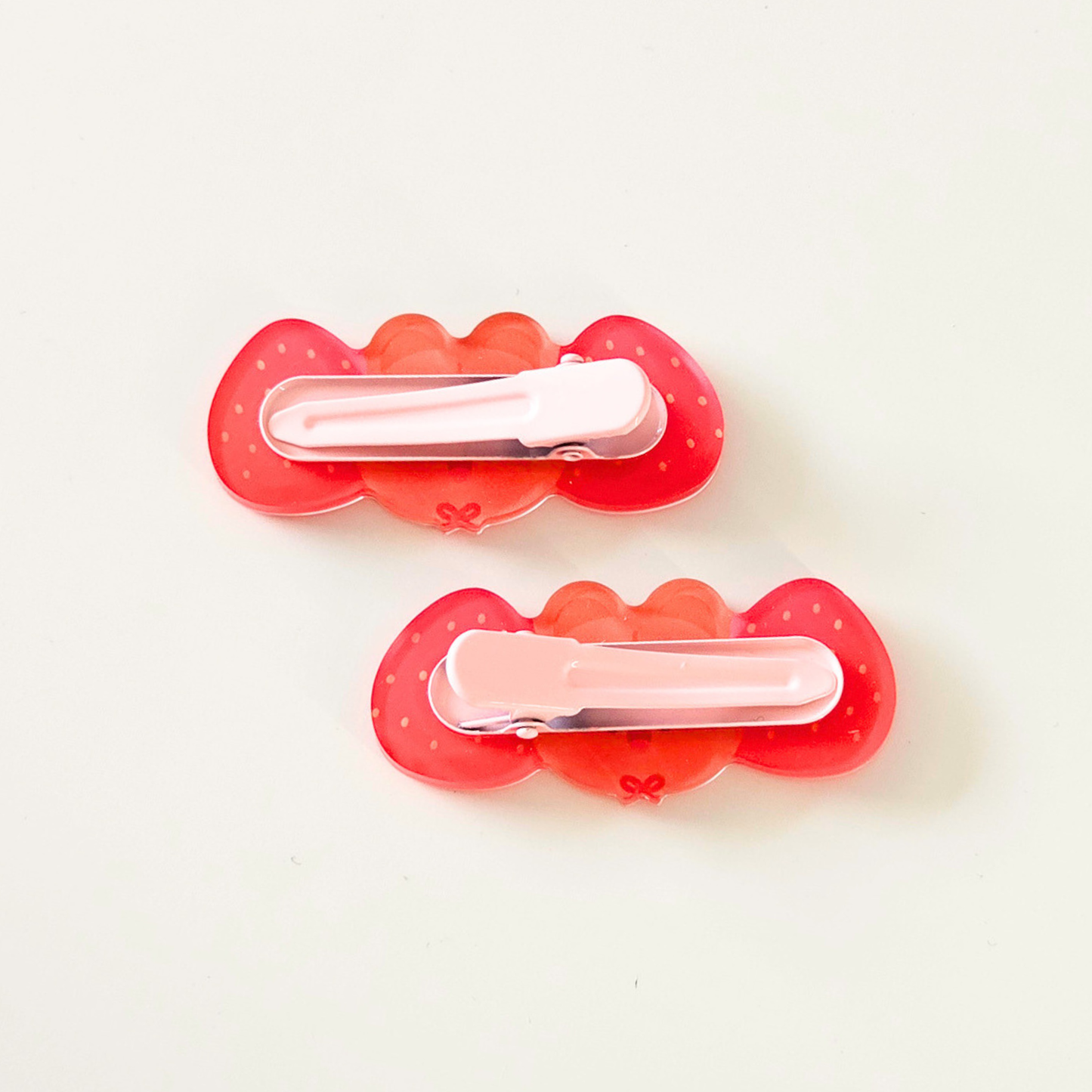 Barrettes acrylique Pomi Fraise | accessoire kawaii | pince à cheveux