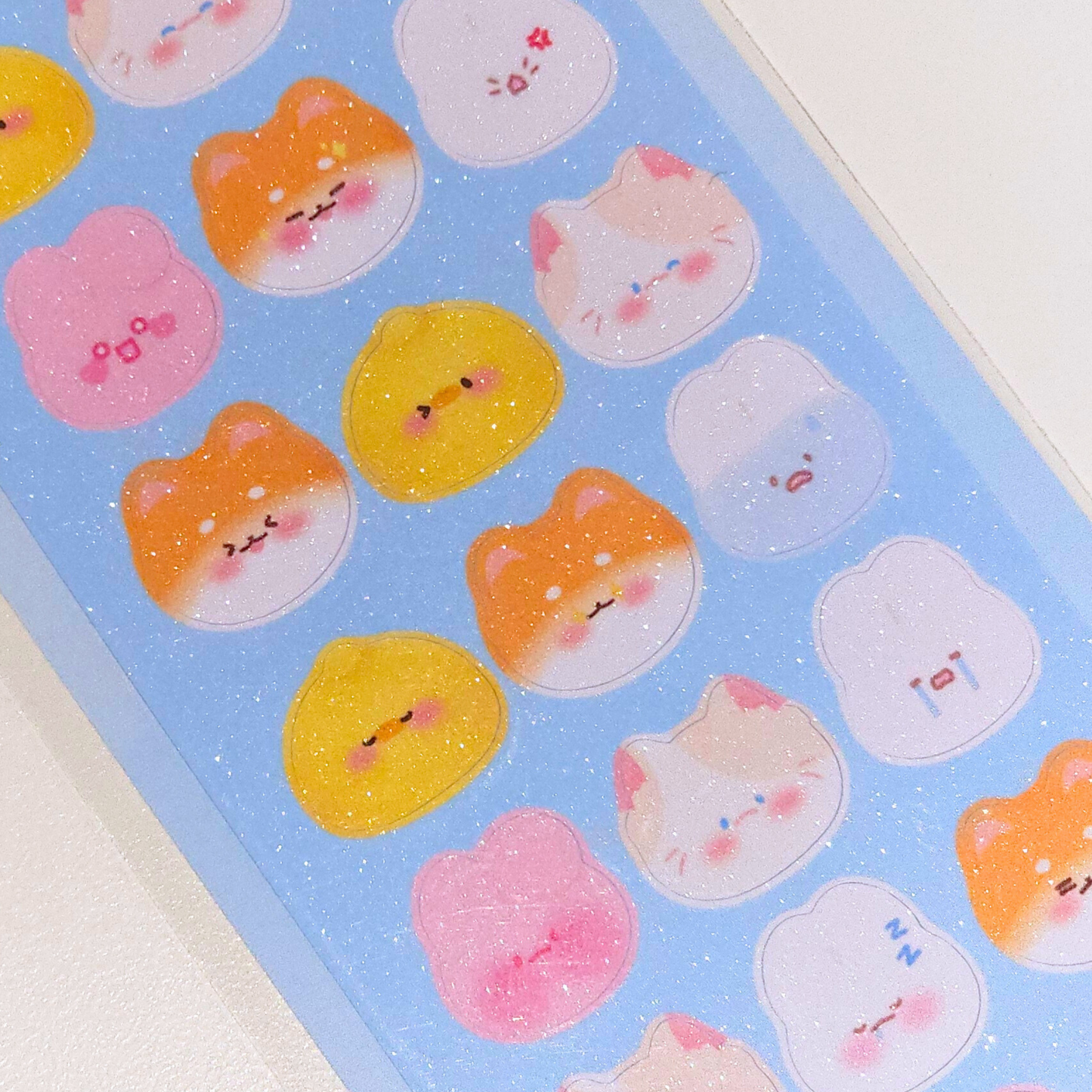 Planche de stickers emotions pailleté | Planche d'autocollant