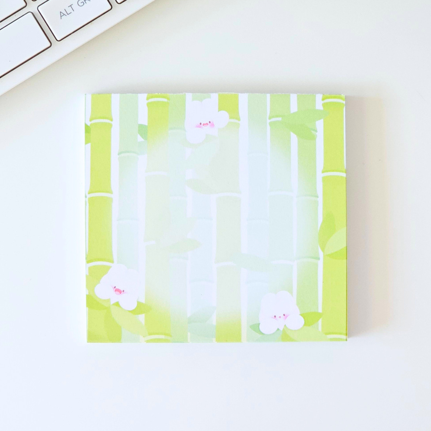 Bloc-notes carré Bambou kawaii | papeterie mignonne pour bureau