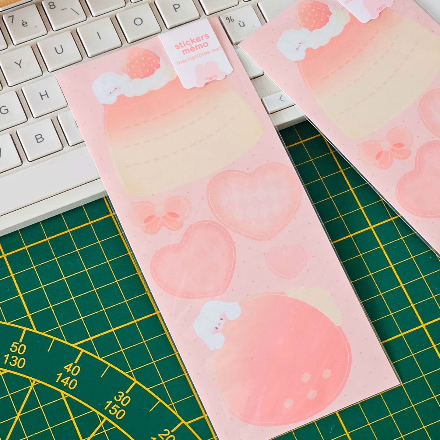 Planche de stickers façon mémo, inscriptible | Planche d'autocollant