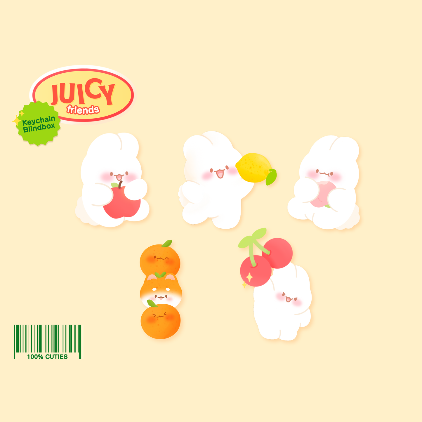 Blind Box Porte-clés fruit juicy friends | Pack mystère