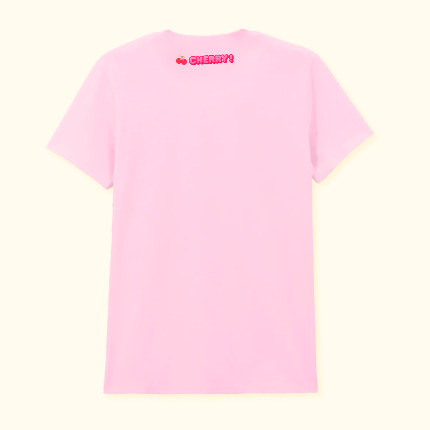 T-shirt Don't worry be cherry ! à manches courtes | Rose