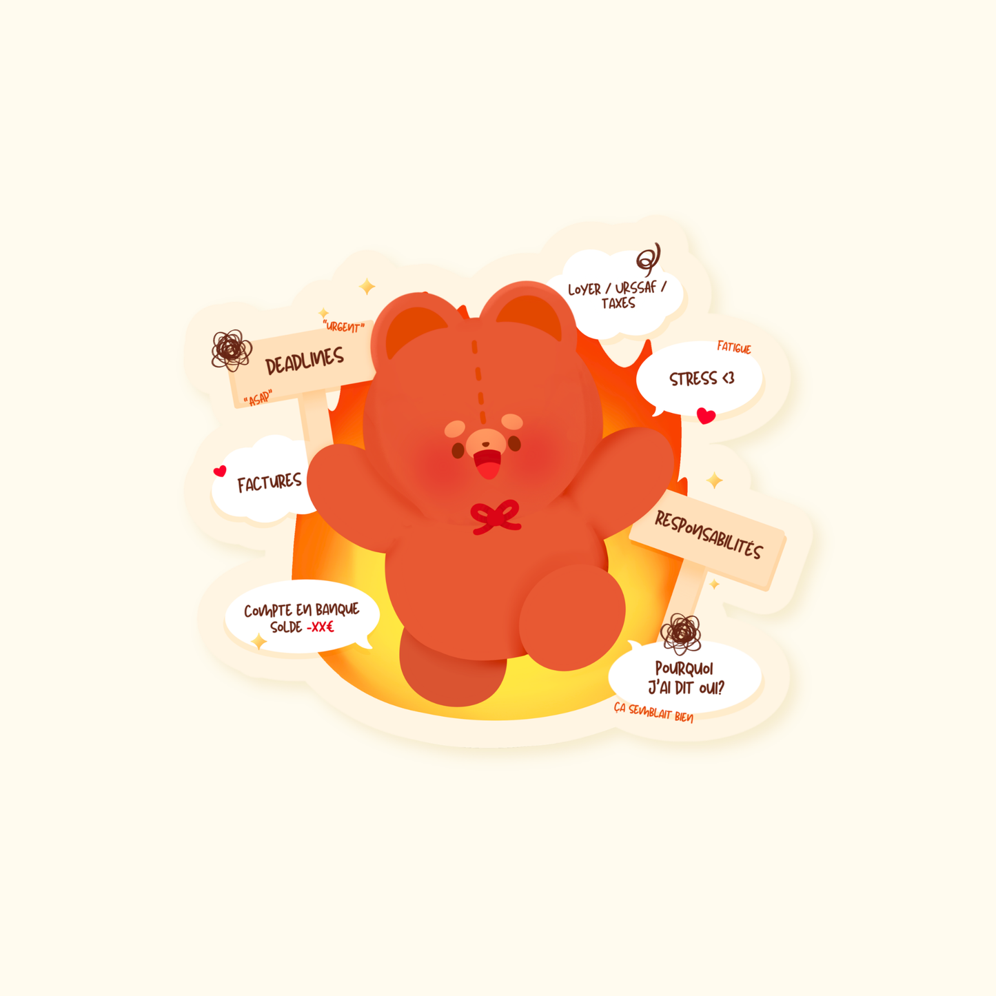 Sticker Pomi Fire | Autocollant waterproof