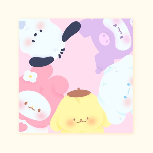 Illustration Momo Cutie Friends | kawaii | carte postale