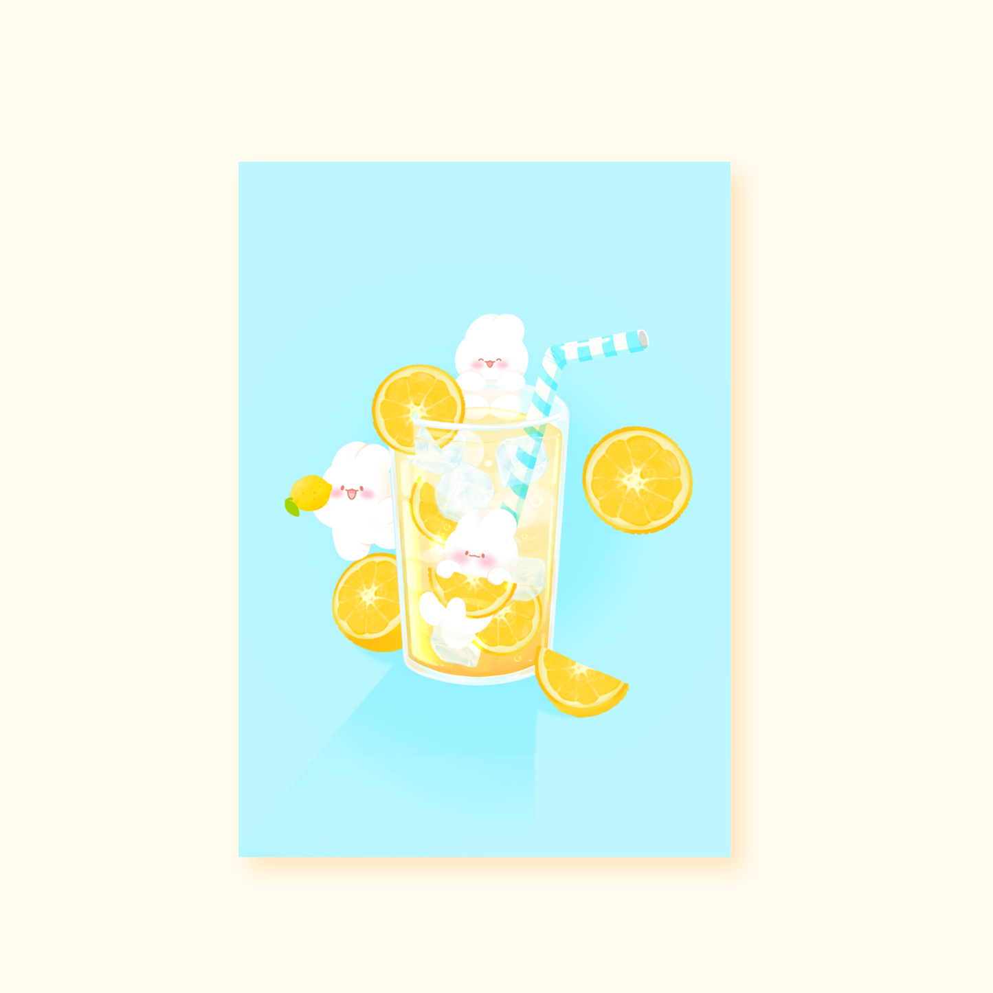 Illustration lemonade | kawaii | carte postale