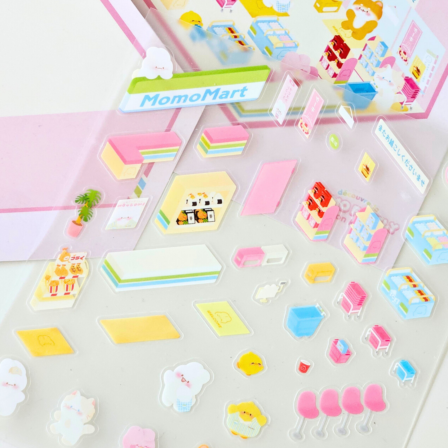 Planche de stickers isométrique | paysage à reconstruire