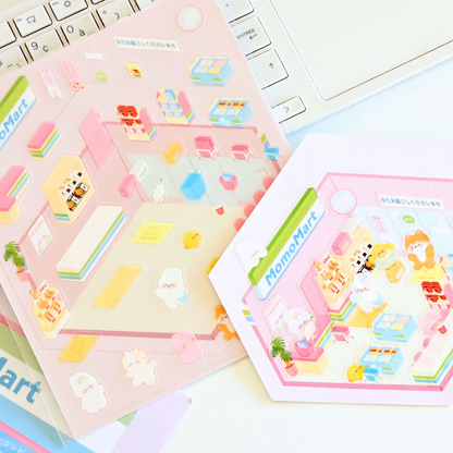 Planche de stickers isométrique | paysage à reconstruire