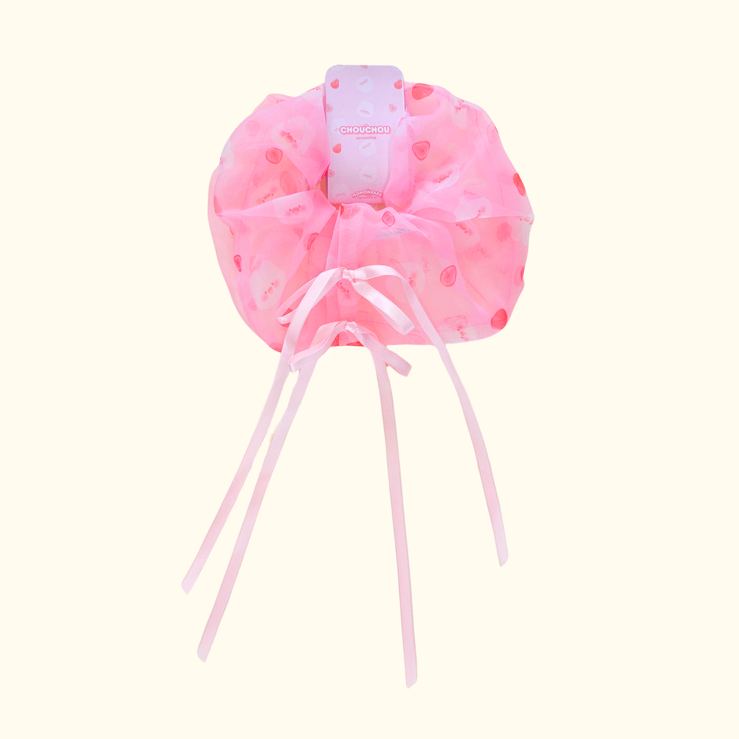 Chouchou organza Rose | grand scrunchie | bijoux de cheveux