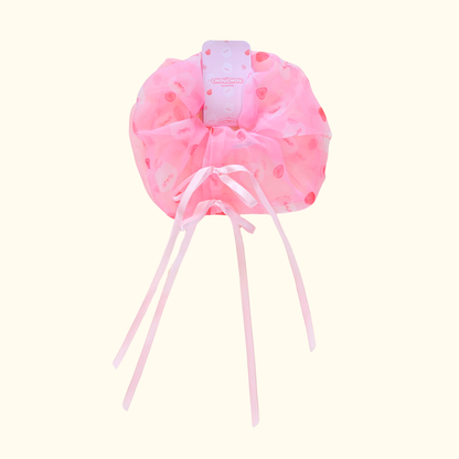 Chouchou organza Rose | grand scrunchie | bijoux de cheveux