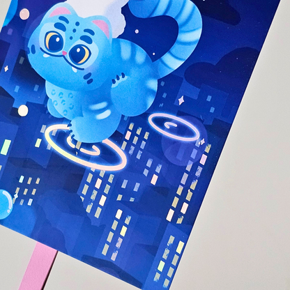 Illustration holographique derpy | kawaii | carte postale