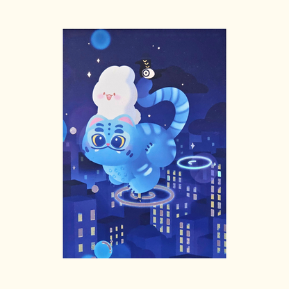 Illustration holographique derpy | kawaii | carte postale