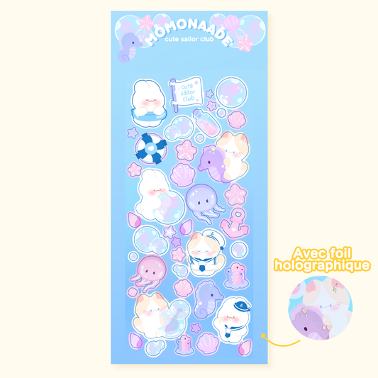 Planche de stickers Marin holographique | Planche d'autocollant