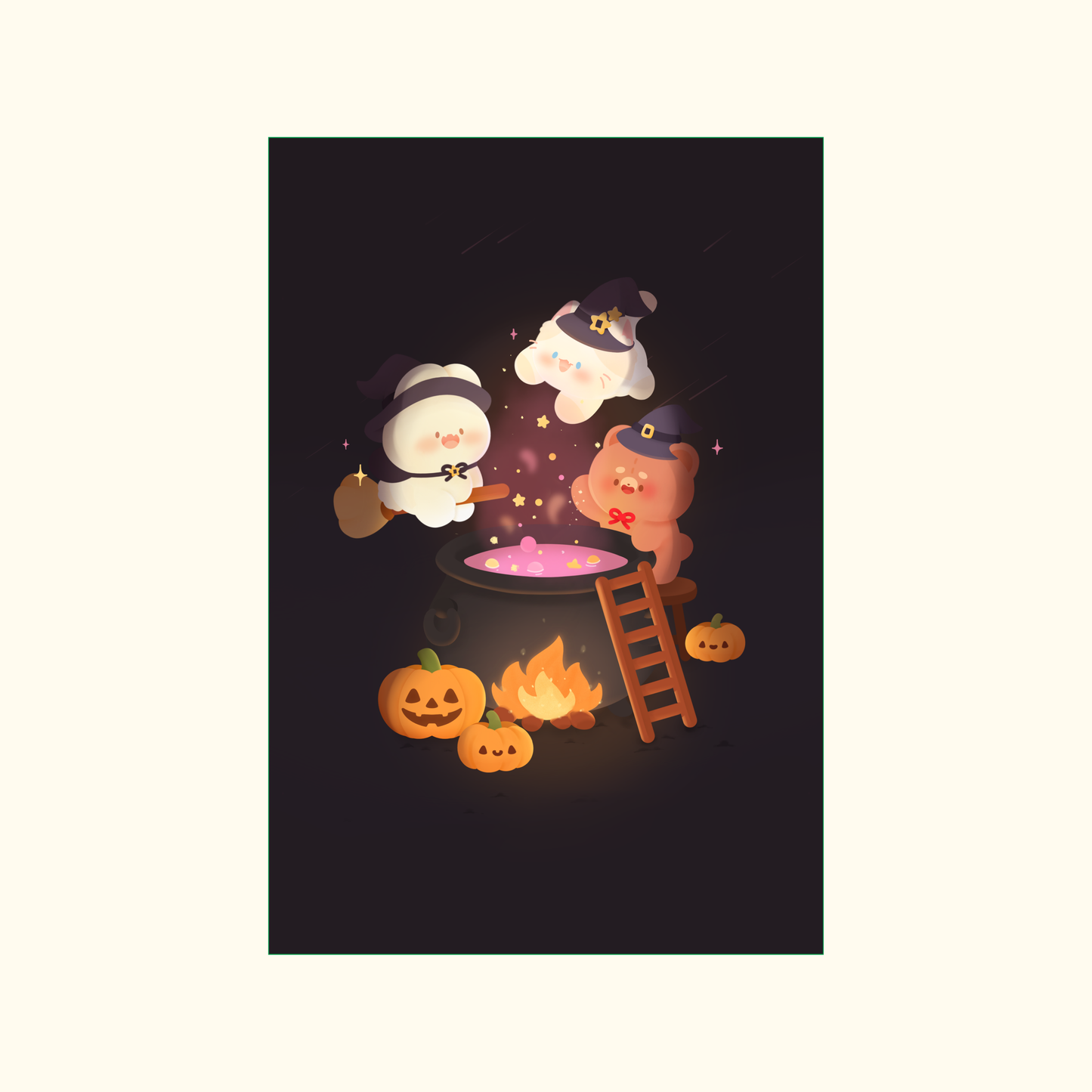 Illustration spooky | kawaii | carte postale