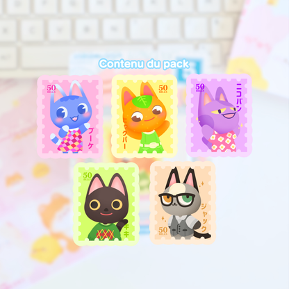 Sticker Pack Cat series | Waterproof | Pack d’autocollants timbre AC