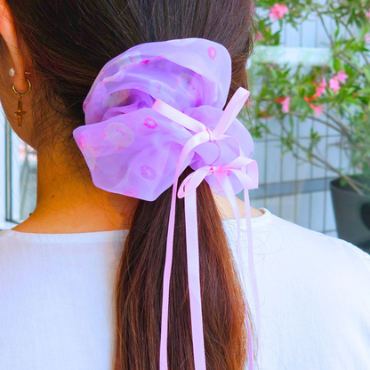 Chouchou organza Violet | grand scrunchie | bijoux de cheveux