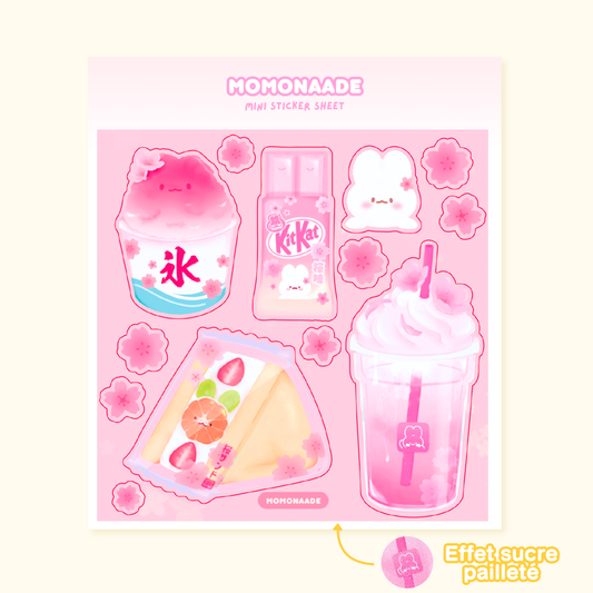 Planche de stickers sakura | Planche d'autocollant