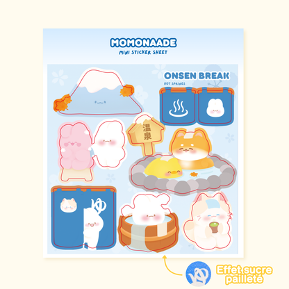 Planche de stickers onsen | Planche d'autocollant