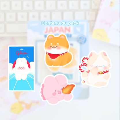 Sticker Pack Let's travel to Japan | Waterproof | Pack d’autocollants Japon