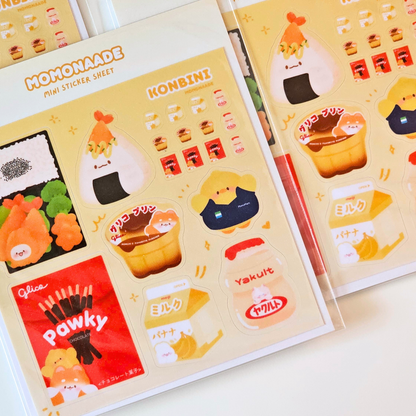 Planche de stickers konbini | Planche d'autocollant