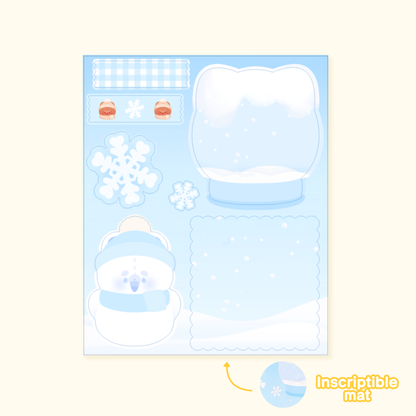 Planche de stickers façon mémo, inscriptible Yuki Pomi | Planche d'autocollant