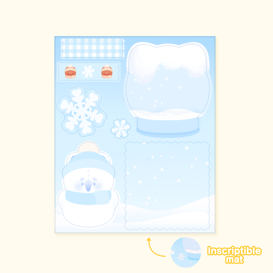 Planche de stickers façon mémo, inscriptible Yuki Pomi | Planche d'autocollant