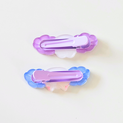 Barrettes acrylique Momo & Mochi Asagao | accessoire kawaii | pince à cheveux