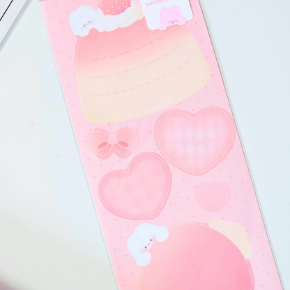 Planche de stickers façon mémo, inscriptible Fraise | Planche d'autocollant