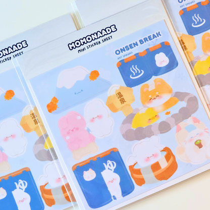 Planche de stickers onsen | Planche d'autocollant