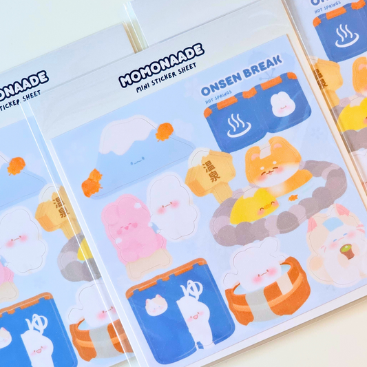Planche de stickers onsen | Planche d'autocollant