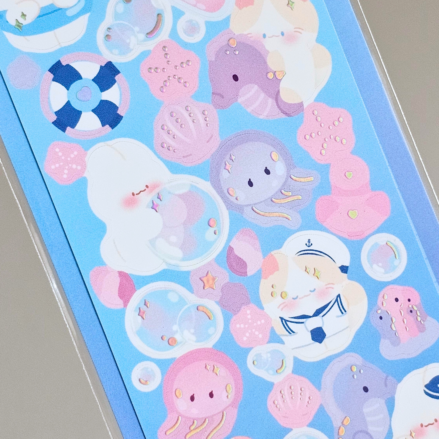 Planche de stickers Marin holographique | Planche d'autocollant