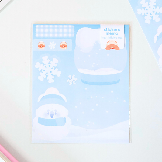 Planche de stickers façon mémo, inscriptible Yuki Pomi | Planche d'autocollant