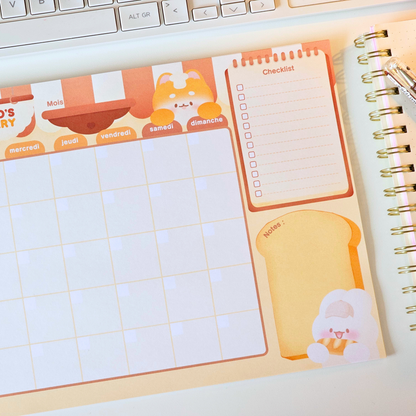 Calendrier sous-main pour bureau boulangerie