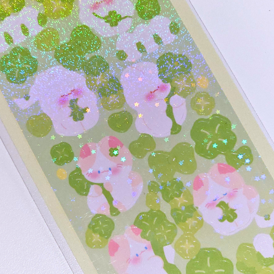 Planche de stickers trèfle pailleté | Planche d'autocollant