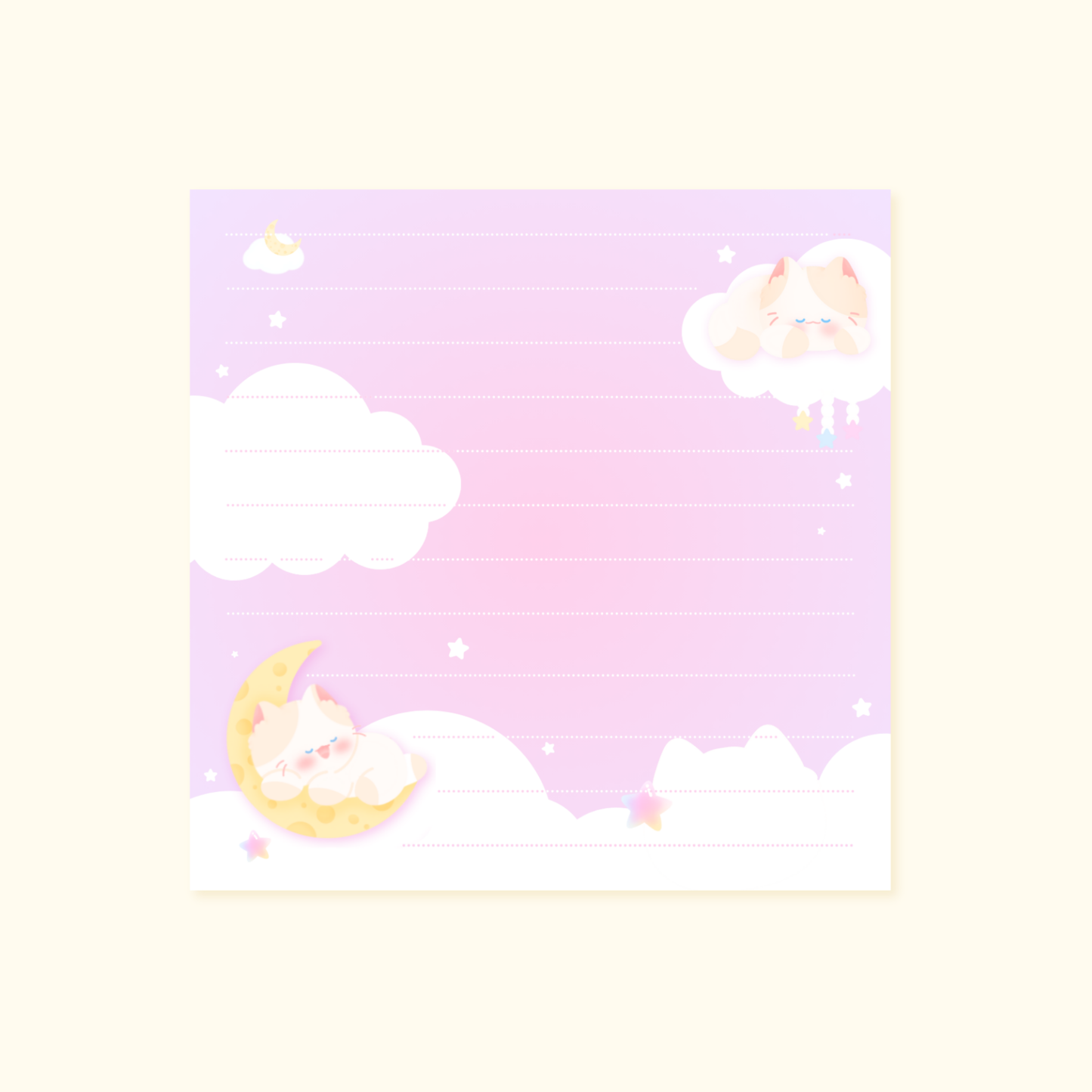 Bloc-notes carré Hoshi dreams kawaii | papeterie mignonne pour bureau