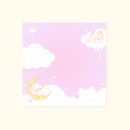 Bloc-notes carré Hoshi dreams kawaii | papeterie mignonne pour bureau