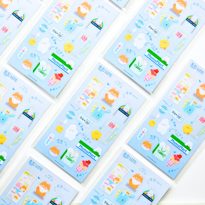 Planche de stickers Tokyo life bords transparent | Planche d'autocollant