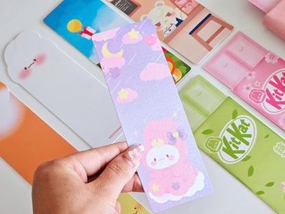 Marque-pages mignon, pastel, brillant, holographique, kit kat