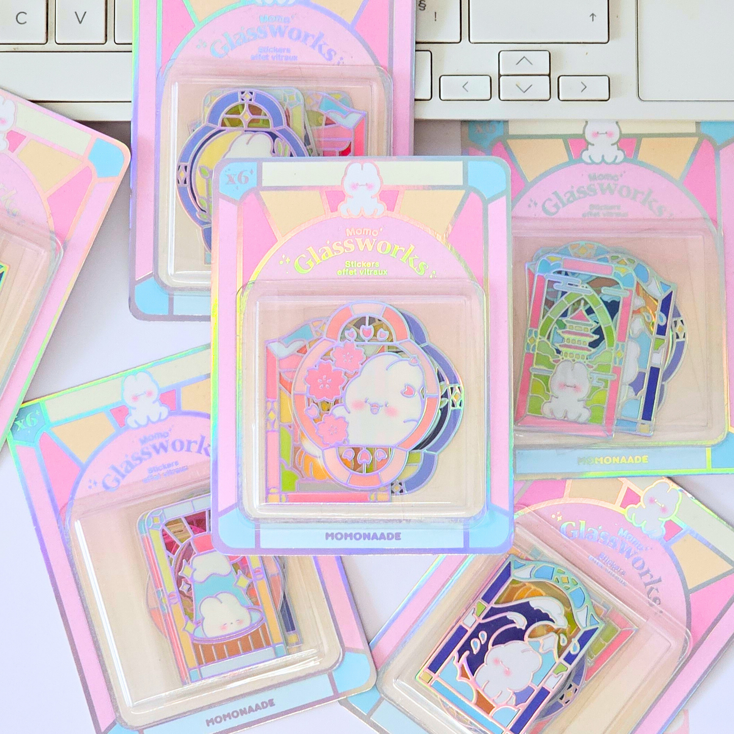 Sticker Pack vitraux effet holographique | Waterproof | Pack d’autocollants Japon
