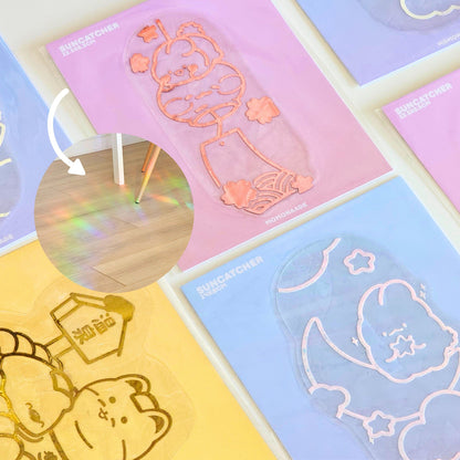 Sticker suncatcher | sticker attrape soleil | holographique, doré, rose gold | sticker fenêtre