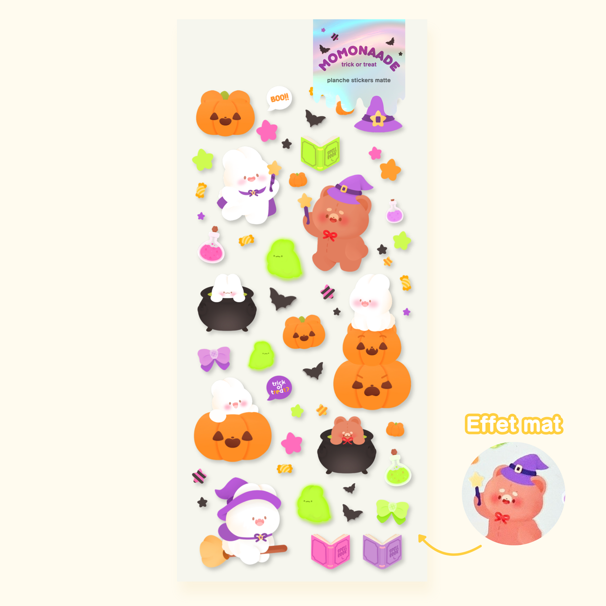 Planche de stickers Trick or Treat | Planche d'autocollant Halloween