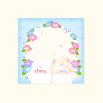 Bloc-notes carré Asagao kawaii | papeterie mignonne pour bureau
