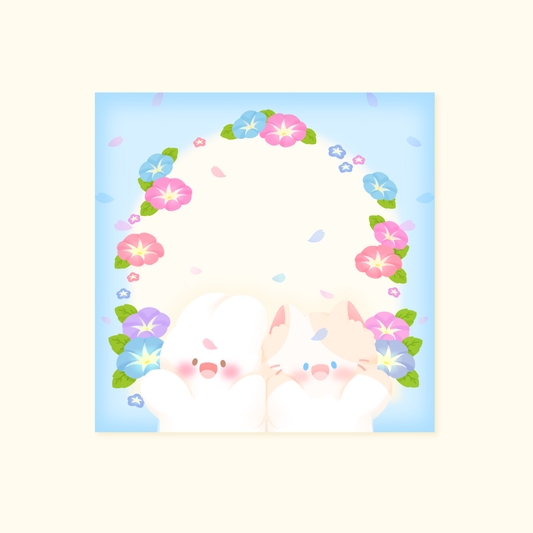 Bloc-notes carré Asagao kawaii | papeterie mignonne pour bureau