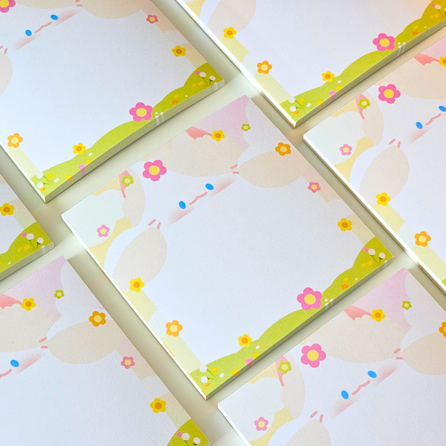 Bloc-notes carré Rainbow Mochi – Chat kawaii arc-en-ciel, papeterie mignonne