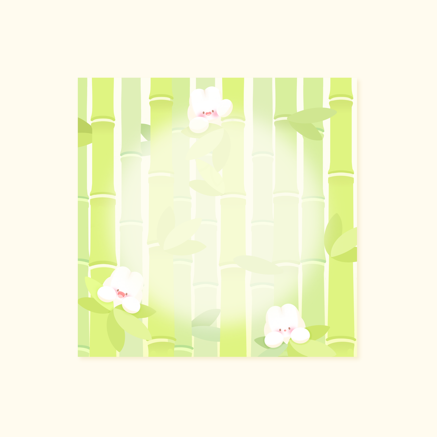 Bloc-notes carré Bambou kawaii | papeterie mignonne pour bureau