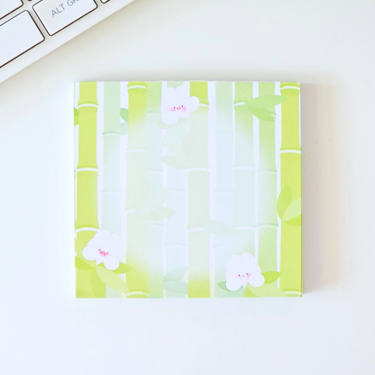 Bloc-notes carré Bambou kawaii | papeterie mignonne pour bureau