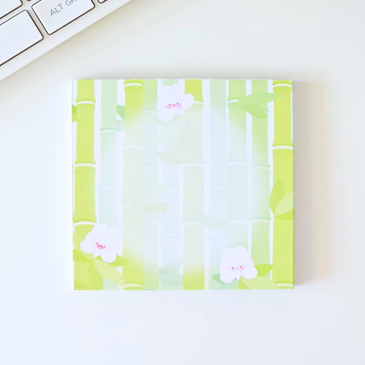 Bloc-notes carré Bambou kawaii | papeterie mignonne pour bureau