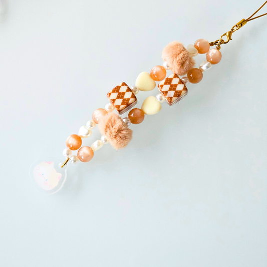 Charm de téléphone beige édition limité hiver | accessoire de téléphone mignon | décoration de téléphone